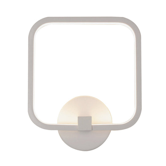 Led Bedside Wall Light White Sconce With Square Acrylic Shade - Choose Your Tone