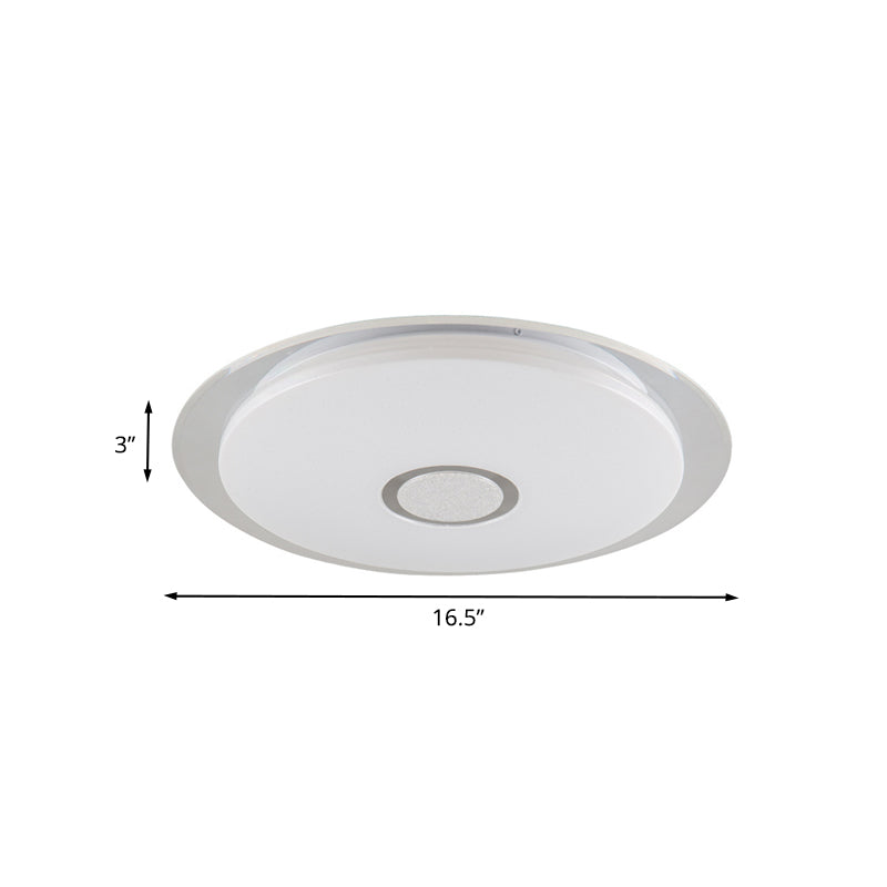 Contemporary Led Flush Mount Light In White/Natural For Living Room