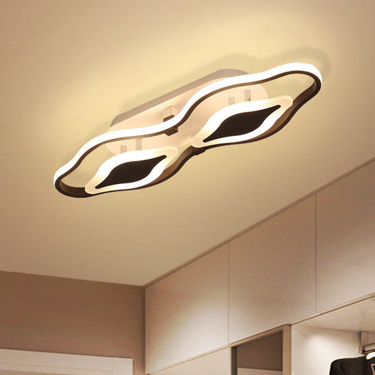 Contemporary Black Acrylic LED Bedroom Ceiling Flush Mount with Semi Flushmount Swimming Goggles Design