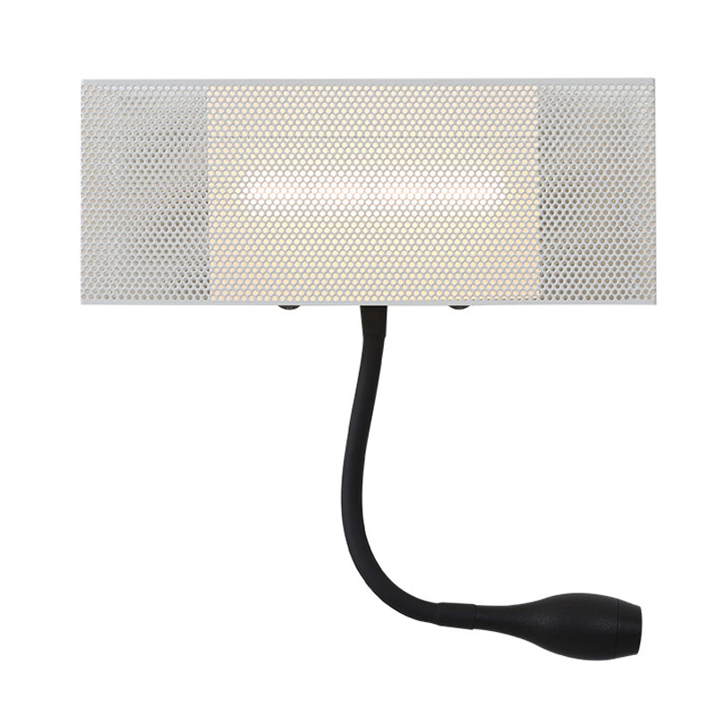 Modern Metal Mesh Rectangular Led Wall Sconce In White With Rotatable Design