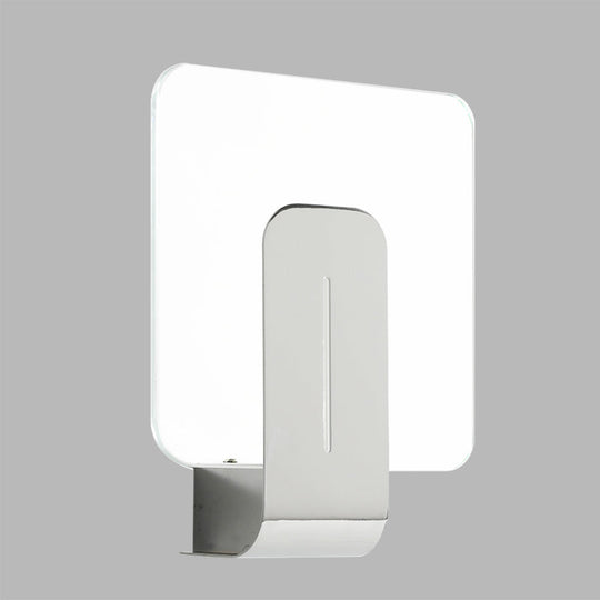 Modern Silver Wall Mounted Sconce Light For Bathroom With Clear Glass Shade