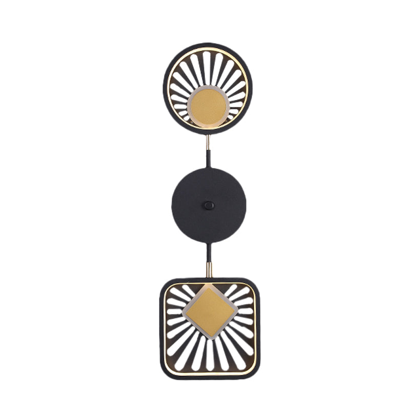 Modern Black Metal Led Wall Sconce For Living Room - Contemporary Sector Design