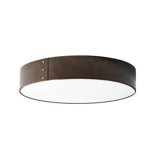 12"/16" Wide Drum Minimalist Acrylic LED Flush Mount Ceiling Fixture in Grey Finish for Bedroom in Warm/White Light