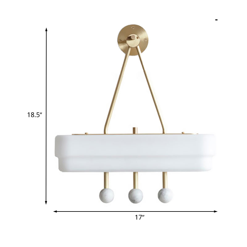 Minimalist Acrylic Led Sconce Light Fixture - Rectangle Shape White Finish Dining Room Warm/White