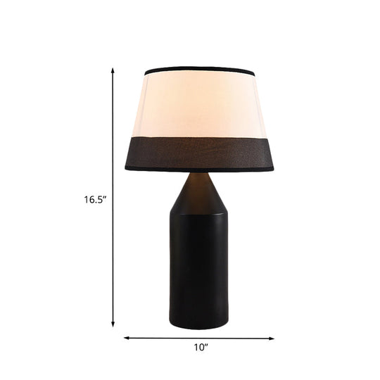 Modern Pencil Shape Desk Light Metal Bedside Lamp - 1-Bulb Nightstand In Black