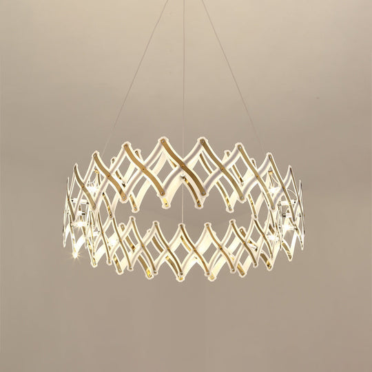 Contemporary Acrylic Led Chandelier With Warm/White Light For Dining Room In Chrome/Gold - 31.5/23.5