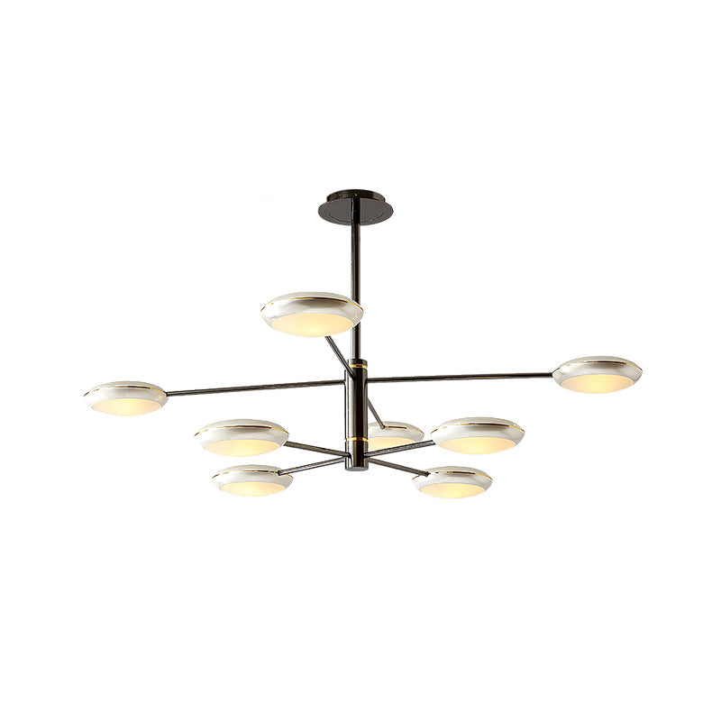 Contemporary 2-Tier Gold/Black Starburst Chandelier - Led Ceiling Lamp 6/8 Lights