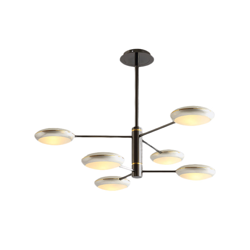 Contemporary 2-Tier Gold/Black Starburst Chandelier - Led Ceiling Lamp 6/8 Lights