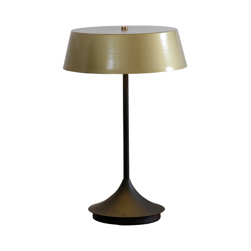 Modern Metallic Nightstand Lamp With Light Brown Finish