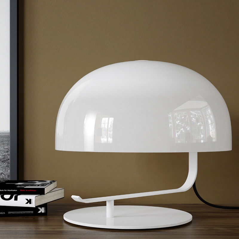 Contemporary Mushroom Night Table Lamp In White/Brown White