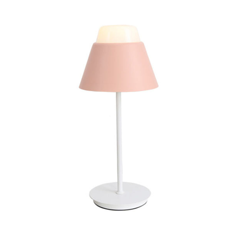 Pink/Blue Cone Night Table Lamp With Modernist Design - Ideal For Study Room