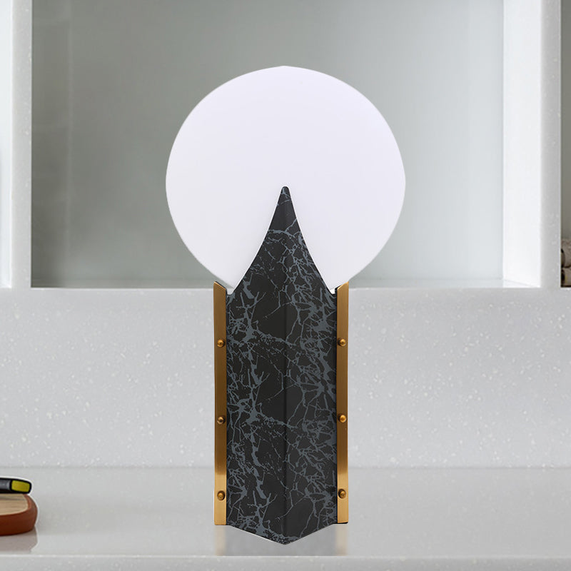 Modern Round Acrylic Nightstand Light - Black Table Lamp With Creative Design And Stainless Steel