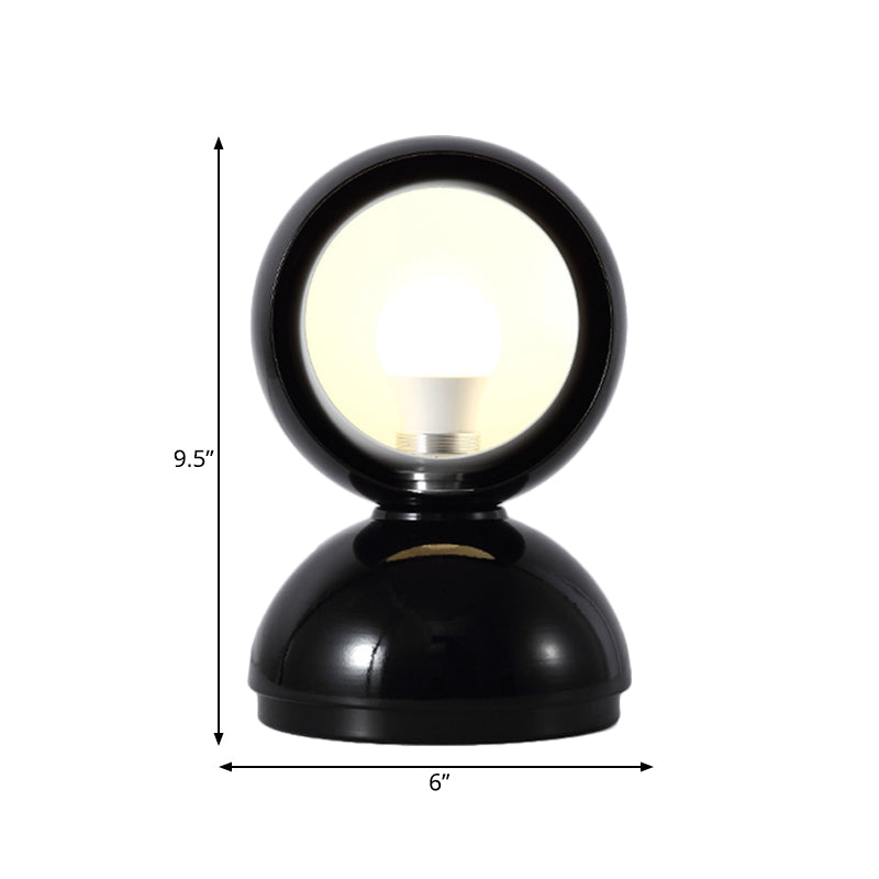 Minimalist Black Metal Desk Lamp - Semicircle Table Lighting For Bedside