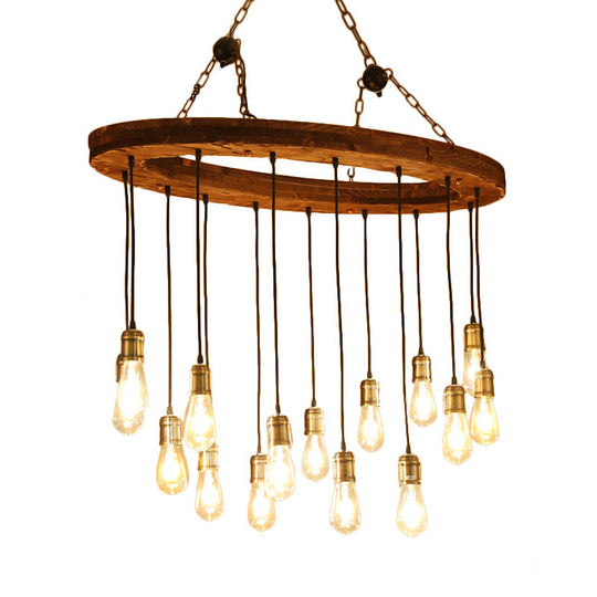 Carlotta - Vintage Metal Exposed Bulb Chandelier Lighting Fixture 15 Lights Restaurant Suspension