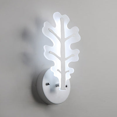 White Deer Horn Led Wall Light - Animal Style Acrylic Sconce For Bedrooms / C