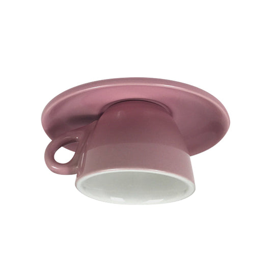 Macaron LED Flush Mount Ceiling Light in Pink/Blue/Yellow Ceramic Finish for Coffee Lovers