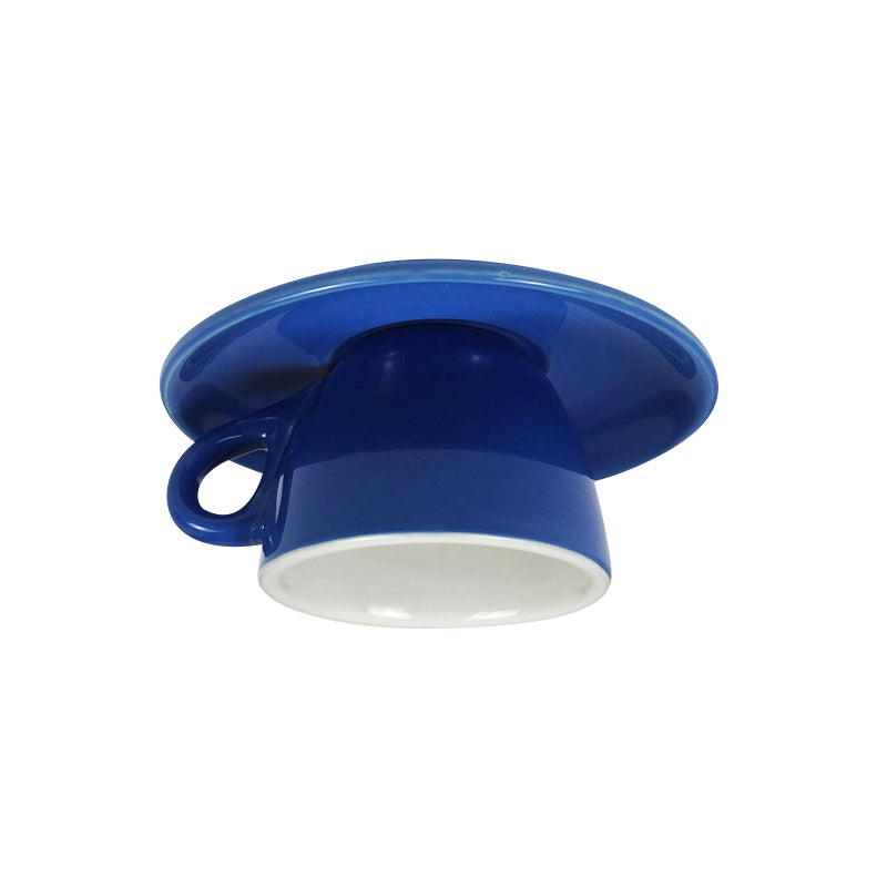 Macaron Led Flush Mount Ceiling Light In Pink/Blue/Yellow Ceramic Finish For Coffee Lovers