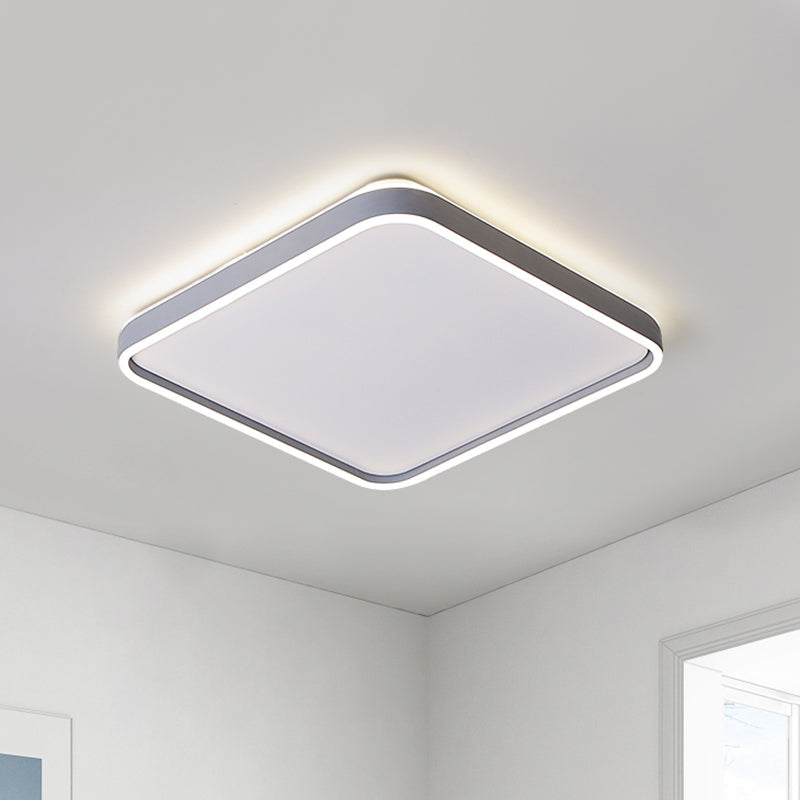 Modern Acrylic Flush Mount Ceiling Light in Grey for 16"/19.5" Wide Spaces, with LED Warm and White Lighting