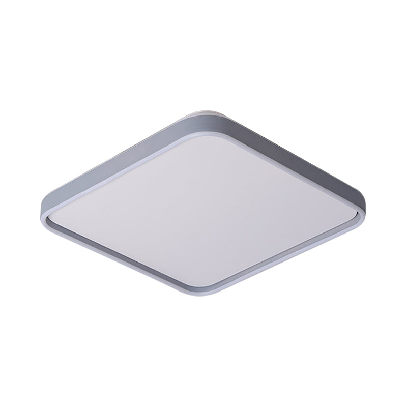 Modern Acrylic Flush Mount Ceiling Light in Grey for 16"/19.5" Wide Spaces, with LED Warm and White Lighting