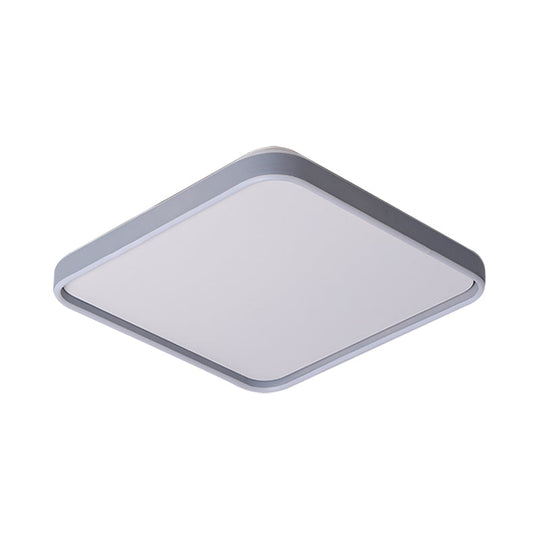 Modern Acrylic Flush Mount Ceiling Light In Grey For 16/19.5 Wide Spaces With Led Warm And White