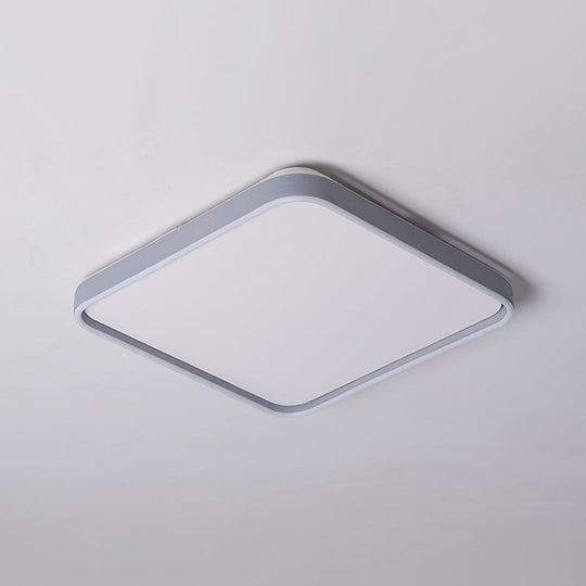 Modern Acrylic Flush Mount Ceiling Light in Grey for 16"/19.5" Wide Spaces, with LED Warm and White Lighting