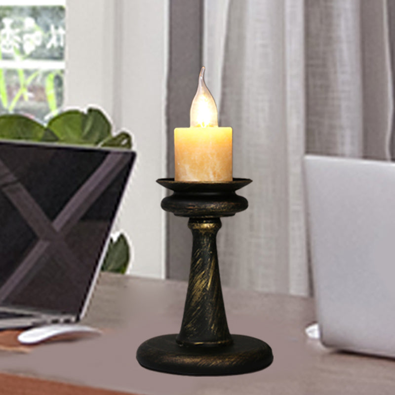 Industrial Desk Lamp With Candelabra Marble Table Accent In Brass/Bronze