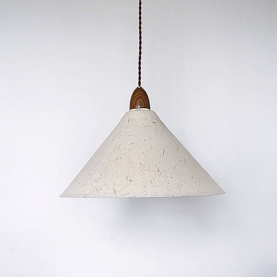 White Fabric Shade Restaurant Pendant Hanging Lamp