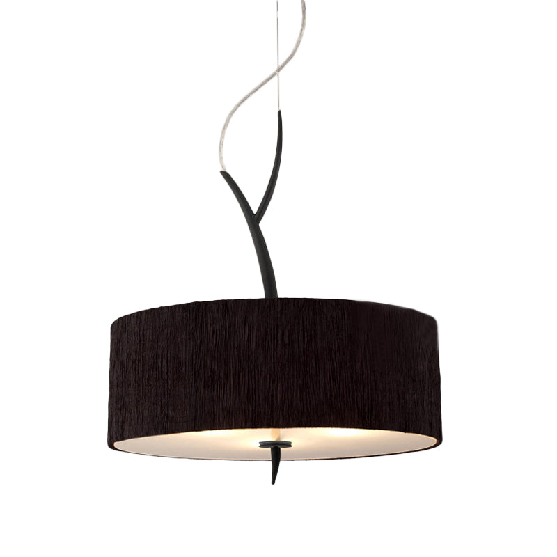 Minimalist Drum-Shaped Pendant Chandelier | 3-Head Fabric Ceiling Lamp White/Black Suspension