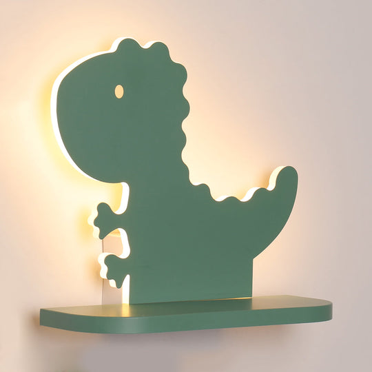 Cartoon Led Wall Sconce With Shelf For Kids Bedroom Decor