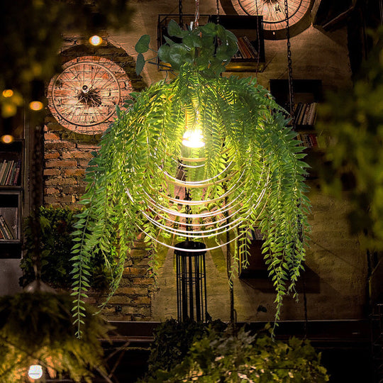 Gold Multi Circle Iron Pendant Light For Restaurant Plants - 1 Head | Warehouse Suspension Lighting