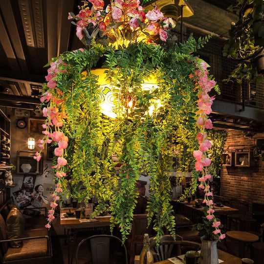 Industrial Green Dome Shade Chandelier With Frosted Glass Ceiling Perfect For Restaurants And Plants