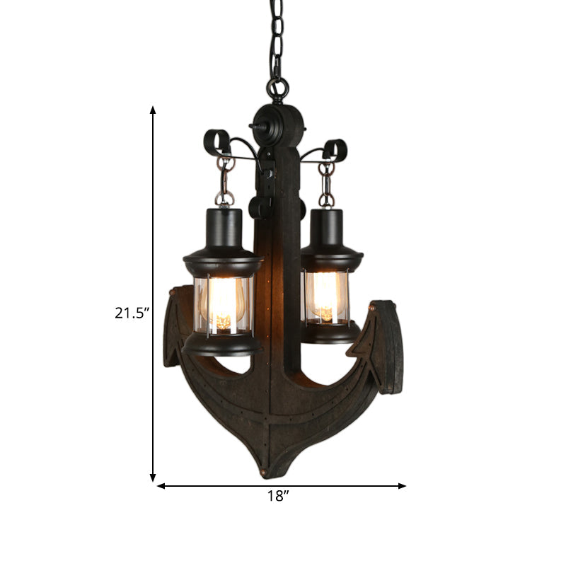 Noemi - Glass Black Chandelier: Industrial Hanging Ceiling Light