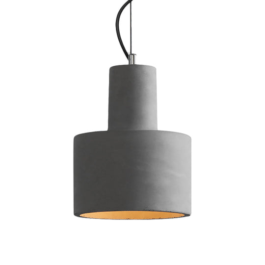 Industrial Coffee Shop Hanging Pendant Lamp with Cement Shade - 1-Light Ceiling Light