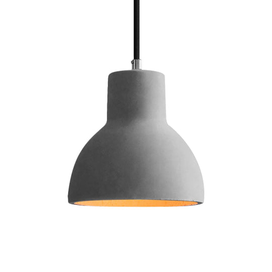 Industrial Coffee Shop Hanging Pendant Lamp with Cement Shade - 1-Light Ceiling Light