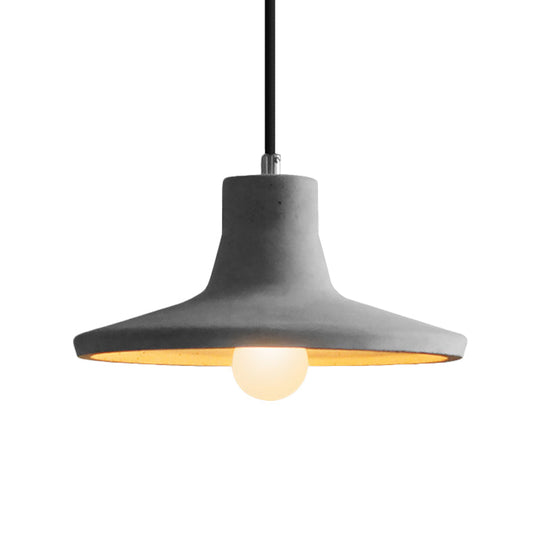 Industrial Coffee Shop Hanging Pendant Lamp With Cement Shade - 1-Light Ceiling Light