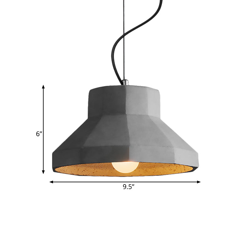 Vintage Cement Dome Ceiling Light in Grey - 1-Light Mini Pendant Lamp for Restaurants