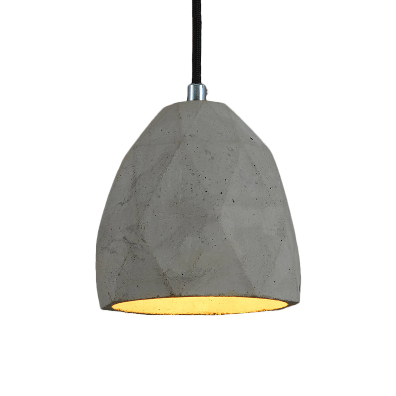 Industrial-Style Grey Dome Cement Pendant Light – Restaurant Hanging Lamp Kit