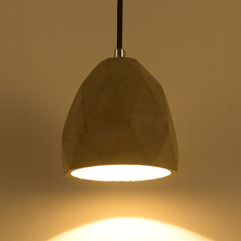 Industrial-Style Grey Dome Cement Pendant Light – Restaurant Hanging Lamp Kit