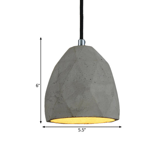 Industrial-Style Grey Dome Cement Pendant Light – Restaurant Hanging Lamp Kit