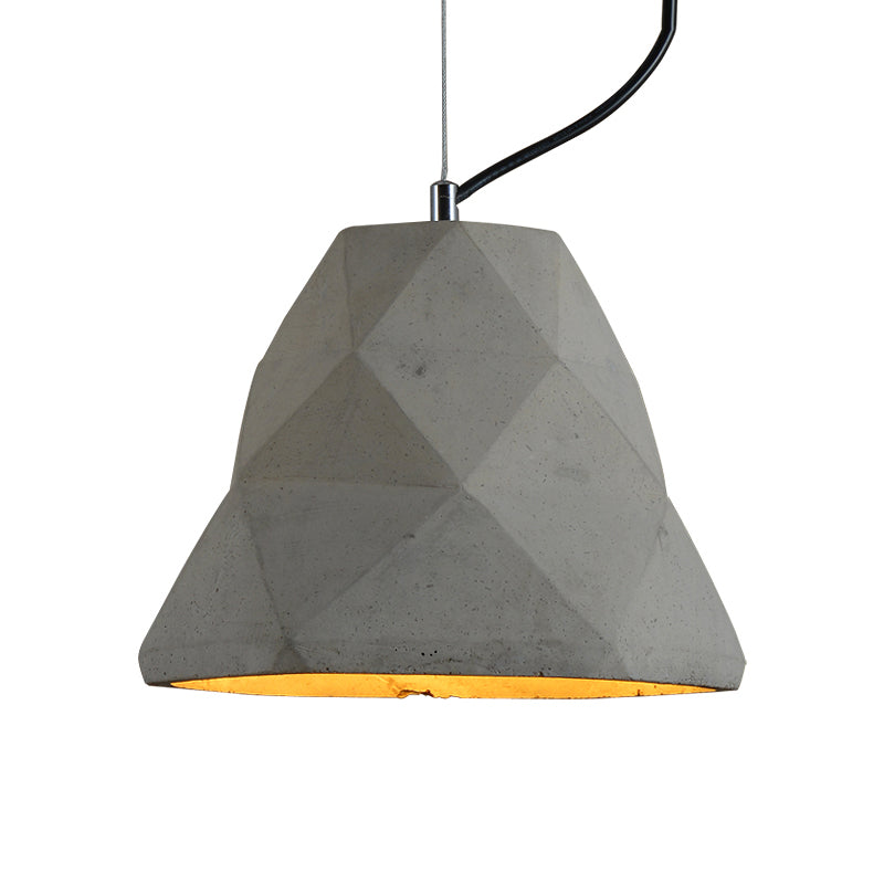 Antiqued Mini Pendant Light with Cement Shade - Grey, 7"/10" W, Perfect for Restaurants