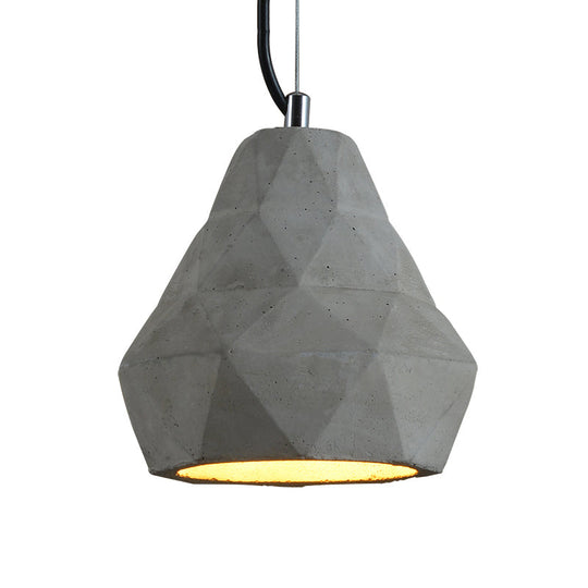 Antiqued Mini Pendant Light with Cement Shade - Grey, 7"/10" W, Perfect for Restaurants