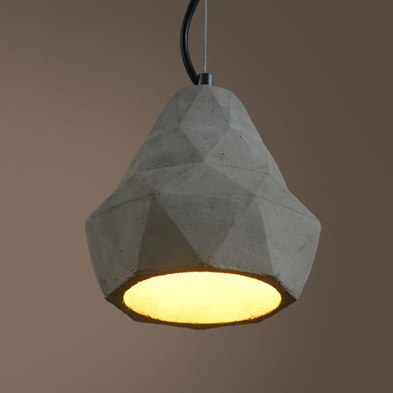 Geometry Cement Grey Pendant Light With 1 For Restaurant Ceiling - 7/10 W