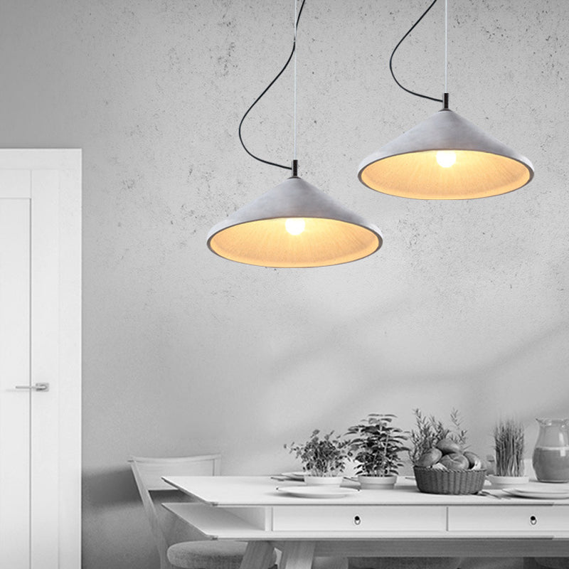 Industrial Cement Pendant Light - Cone Dining Room Ceiling Fixture