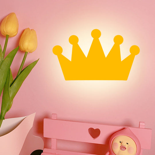 Cartoon Crown Wall Light - Energy-Saving Led For Kids Bedroom