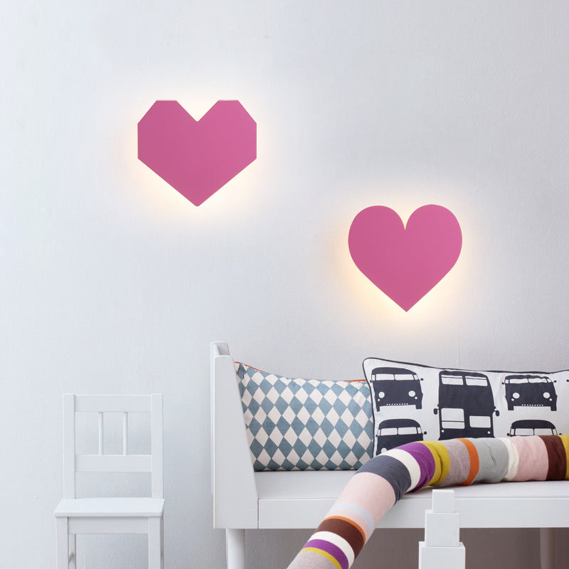 Sweetheart Pink Led Wood Sconce Light For Baby Girls Bedroom And Hallway