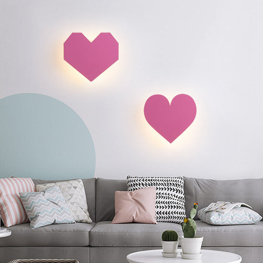 Sweetheart Pink Led Wood Sconce Light For Baby Girls Bedroom And Hallway