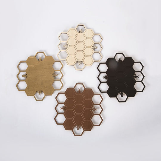 Modern Wood Honeycomb Led Wall Sconce - Warm Light For Balcony Child Bedroom & More