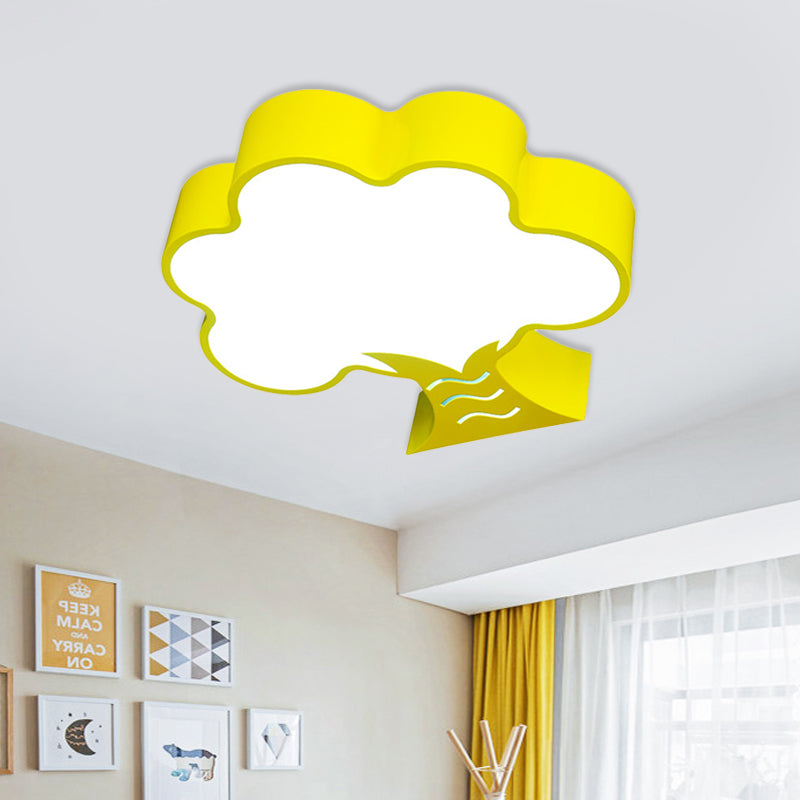 Kids' Acrylic LED Flush Light for Nursery - Tree Flushmount Ceiling Fixture in Yellow/Red/Blue