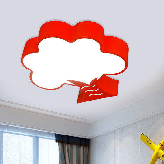 Kids' Acrylic LED Flush Light for Nursery - Tree Flushmount Ceiling Fixture in Yellow/Red/Blue