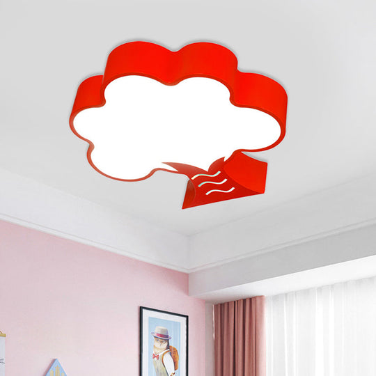 Kids' Acrylic LED Flush Light for Nursery - Tree Flushmount Ceiling Fixture in Yellow/Red/Blue